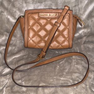 Michael Kors Tan Quilted Selma Mini Crossbody/Clutch
